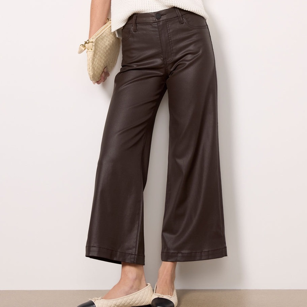 Chocolate Wide-Leg Faux Leather Pants 🤎